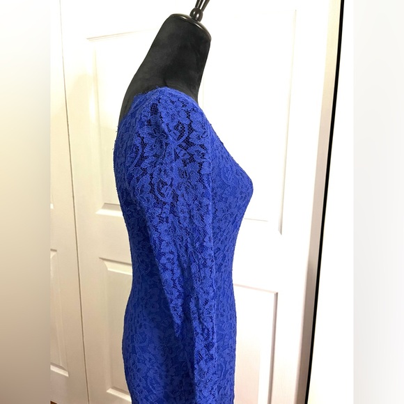 Diane Von Furstenberg DvF Zarita Cobalt Blue Lace Dress sz 6 - Picture 9 of 16